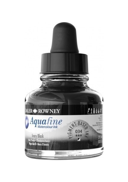 Aquafine - Suluboya Mürekkep 29.5ml - Ivory Black