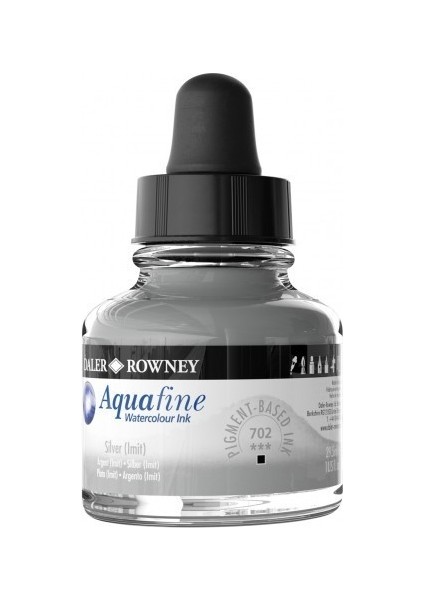 Daler Rowney Aquafine - Suluboya Mürekkep 29.5ml - Silver