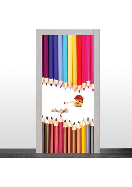 İlkokul - Renkli Kalemler Kapı Giydirme