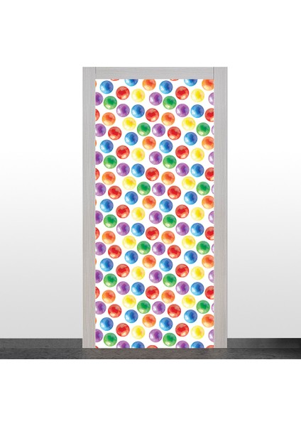 Renkli Baloncuklar Kapı Giydirme