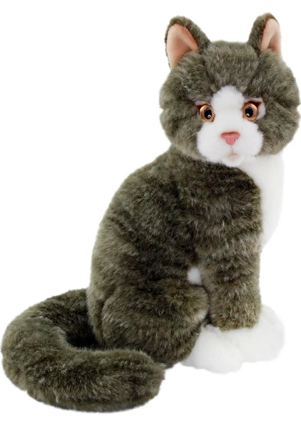 Animals Of The World Oturan Gri Kedi Peluş Oyuncak 22 cm