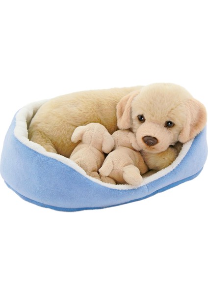Sepette Yavrulu Labrador Peluş Oyuncak