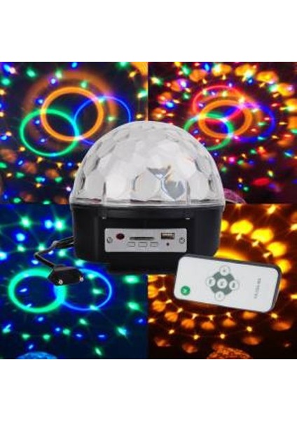 Mp3 Çalar Hoparlör Disko Sahne Topu Rgb Led Işık