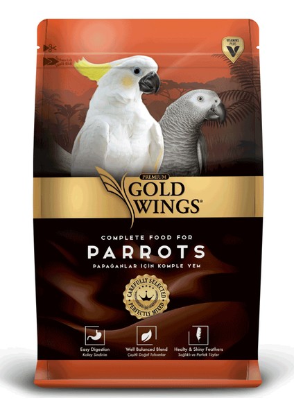 Gold Wings Premium Papağan Yemi 750 gr 5'Li Paket