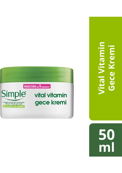 Hassas Ciltlere Uygun Vital Vitamin Gece Kremi 50 Ml