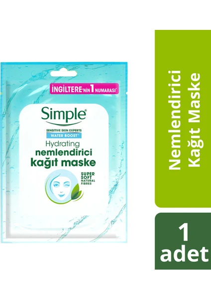 Water Boost Kuru/Nemsiz Ciltler İçin Nemlendirici Kağıt Maske 21 Ml