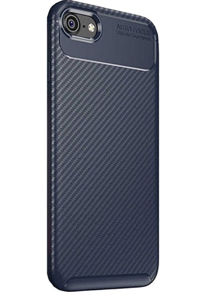 Apple iPhone 8 Kılıf Pc Karbon Delüx TPU Silikon Lacivert - PKD20