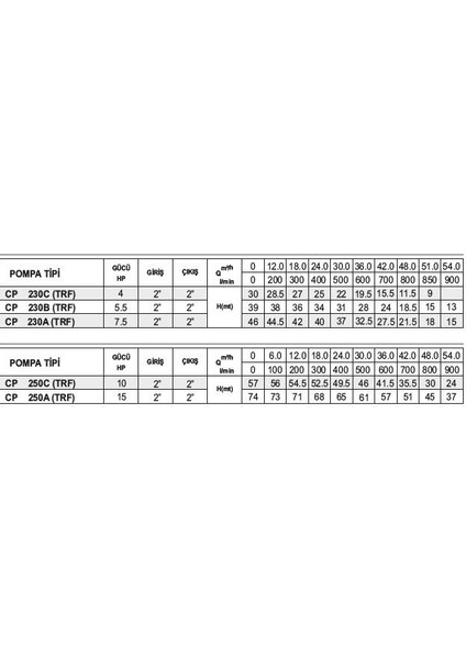 Cp 230A Trf Tek Fanlı Santrifüj Pompa (Trifaze)