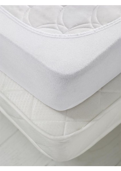 Sıvı Geçirmez Alez Lastikli Bebek 70X140 Beyaz