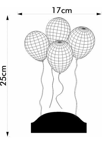 3 Boyutlu LED Lamba Uçan Balonlar