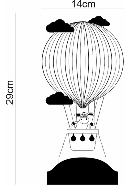 Sevgilambası Kuzulu Balon Hediyesi Çocuk Odası Gece Lambası, 3 Boyutlu Led Lamba