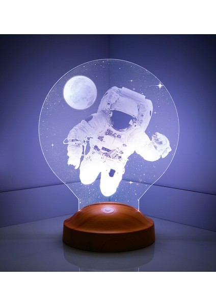 Astronot 3 Boyutlu Led Lamba
