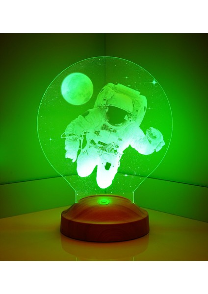 Astronot 3 Boyutlu Led Lamba