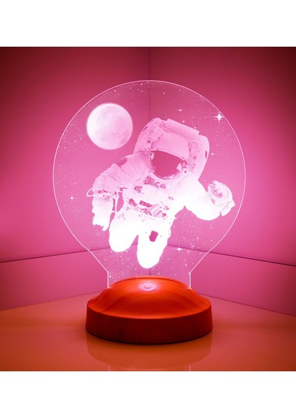 Astronot 3 Boyutlu Led Lamba