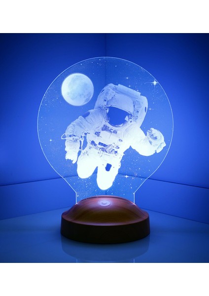 Astronot 3 Boyutlu Led Lamba