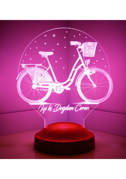 Nostaljik Bisiklet Doğum Günü Hediyesi 3 Boyutlu Led Lamba