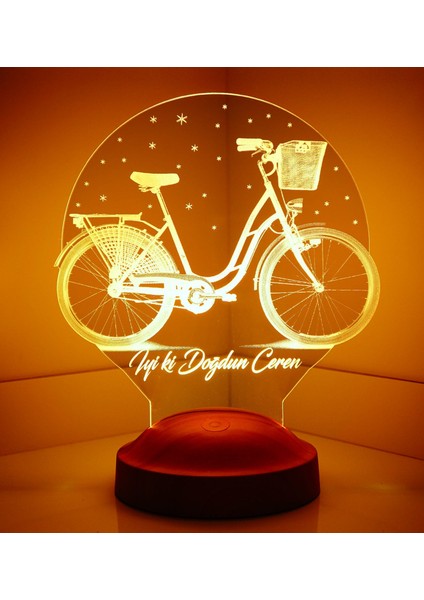 Nostaljik Bisiklet Doğum Günü Hediyesi 3 Boyutlu Led Lamba