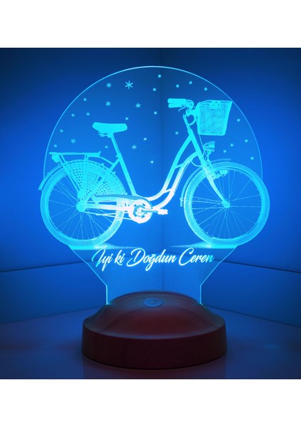 Nostaljik Bisiklet Doğum Günü Hediyesi 3 Boyutlu Led Lamba