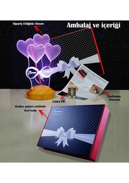 3 Boyutlu Boom LED Lamba