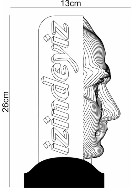 Atatürk Temalı Hediyelik Ürünler Atatürk İzindeyiz Gecelambası 3D Led Lamba, Atam İzindeyiz Sloganı, Ofis ve İşyeri Hediyesi