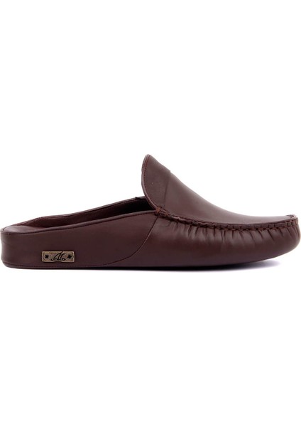 - Kahverengi Deri Erkek Ev Terliği