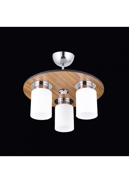 AR-65007-3D-BKK Kahverengi Boyalı Modern Avize E14 Ahşap 35cm