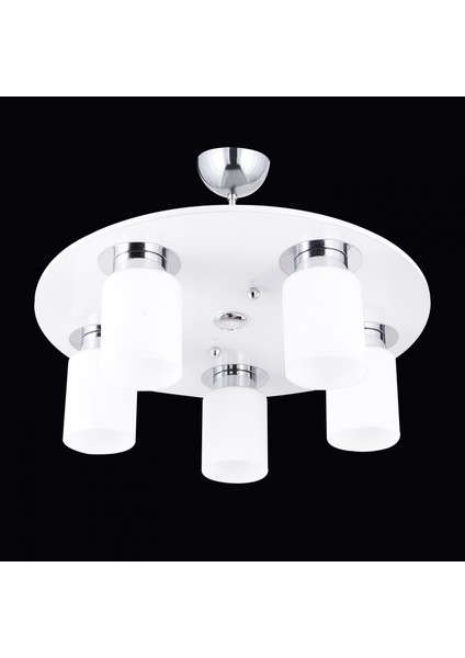 AR-65007-5D-BBY Beyaz Boyalı Modern Avize E14 Ahşap 45cm