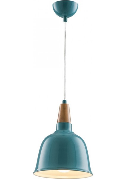 AV-4100-A2-BTK-20 Turkuaz Boyalı Modern Avize E27 Metal Ahşap 20cm