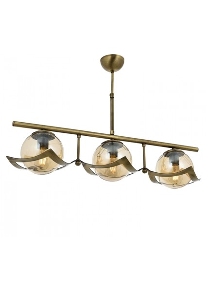 AV-4117-3EY Eskitme Kaplama Modern Avize E27 Metal Cam 75x25cm