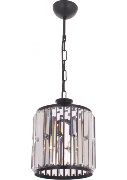 AV-60029-1BSY Siyah Boyalı Modern Avize E27 Metal Kristal 20cm