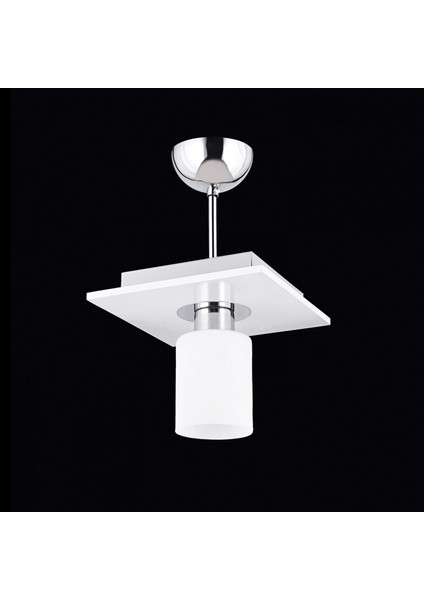 AV-65006-1BY Beyaz Boyalı Modern Avize E14 Ahşap 20x20cm