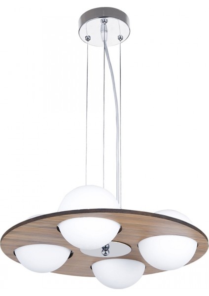 AV-65013-4KK Kahverengi Boyalı Modern Avize E14 Ahşap 45cm