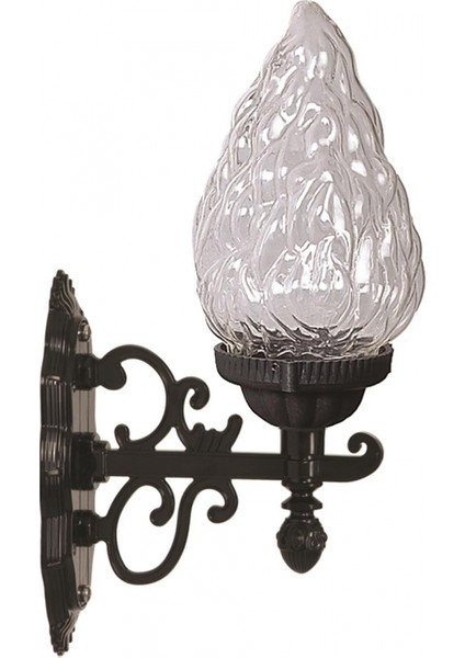 BAP-68191-1BSY-M1 Siyah Boyalı Dış Mekan Aydınlatma E27 ABS Akrilik Cam 22x15cm