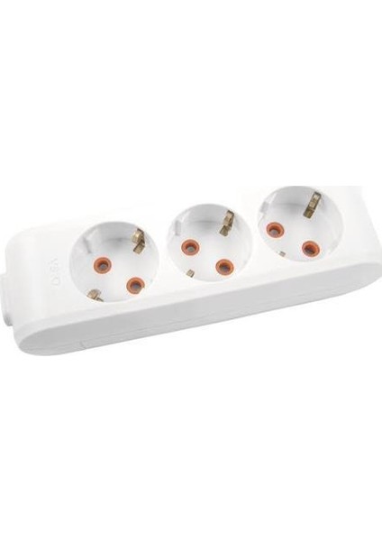 Multi-Led Üçlü Priz Topraklı Çocuk Korumalı Klemensli-Beyaz