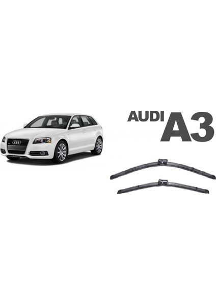 Audi A3 HB, 2005 - 2012 / Silecek, Muz Tipi, Takım, 600mm+480mm