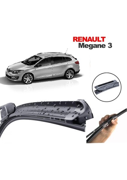 Renault Megane III Grandtour, 2009 - 2015 / Silecek, Muz Tipi, Takım, 600mm+400mm