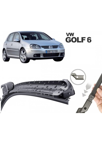 Volkswagen Golf VI, 2009 - 2012 / Silecek, Muz Tipi, Takım, 600mm+480mm
