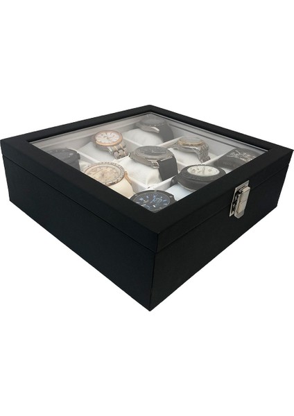 Saat Kutusu 9'lu Siyah içi Beyaz modelleri