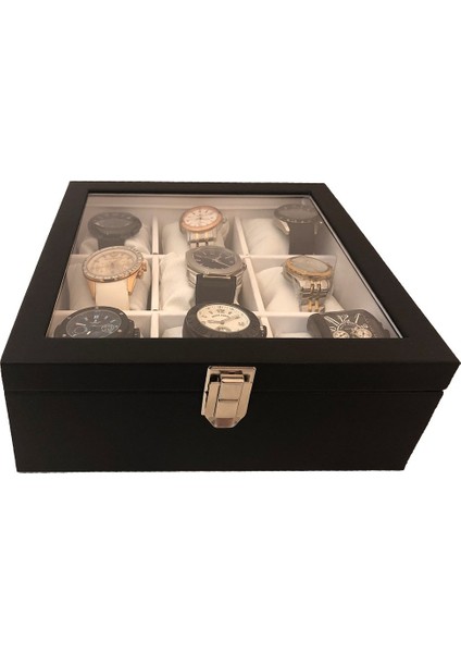 Saat Kutusu 9'lu Siyah içi Beyaz fırsatları