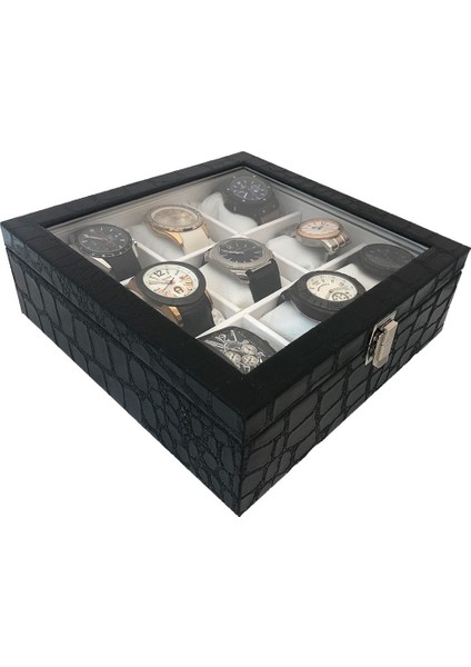 Saat Kutusu 9'lu Rugan Siyah içi Beyaz fiyatları