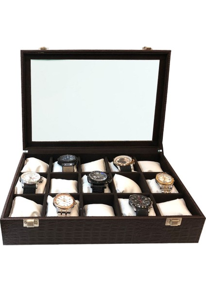 Saat Kutusu 15'li Kroko Kahve modelleri