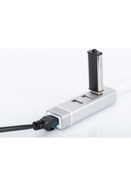 DA-70253 3 Port Usb Tip C Hub & Fast Ethernet Lan Adaptörü 3 X Usb A/Diş (Usb 2.0), 1 X Rj45 Dişi (10/100), 1 X Usb Tip C