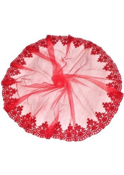 Duvak Kadife Simli Kırmızı