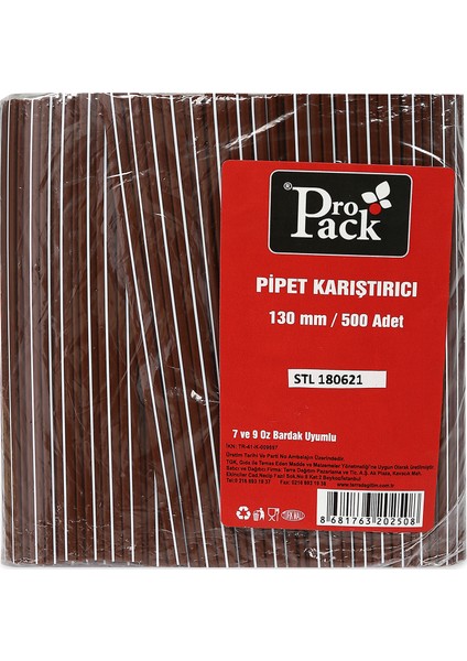 130 Mm Pipet Karıştırıcı / 7 Ve 9 Oz Bardak Uyumlu