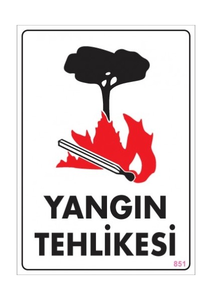 Uyarı Levhaları ''Yangın Tehlikesi'' Pvc 25*35