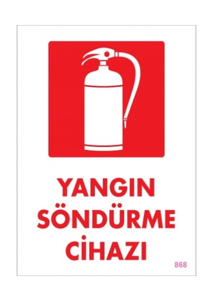 Uyarı Levhaları ''Yangın Söndürme Cihazı'' Pvc 25*35