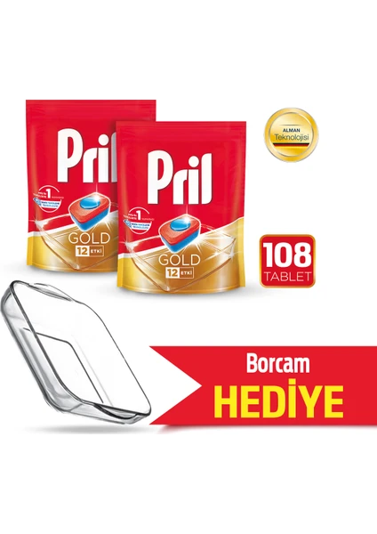 Gold Bulaşık Makinesi Tableti 54 Yıkama 2'li Paket + Borcam