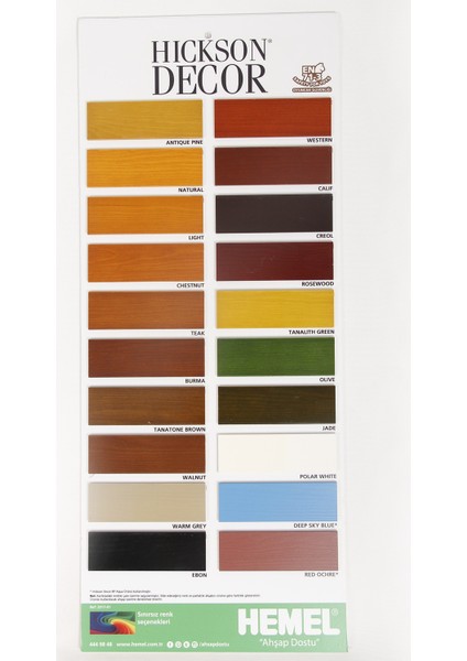 Hickson Dekor Plus Wood Stain Chestnut 1 Lt Ahşap Boyası Sovent Bazlı