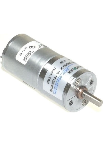 12V 120Rpm 25mm Redüktörlü Dc Motor