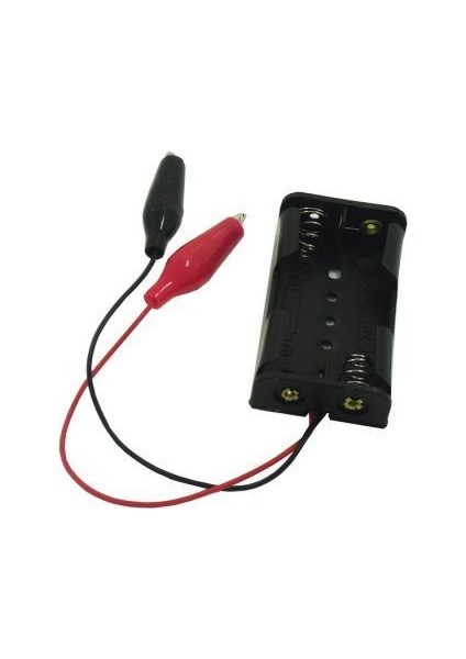 2'li AA Pil Yuvası - Krokodil Uçlu